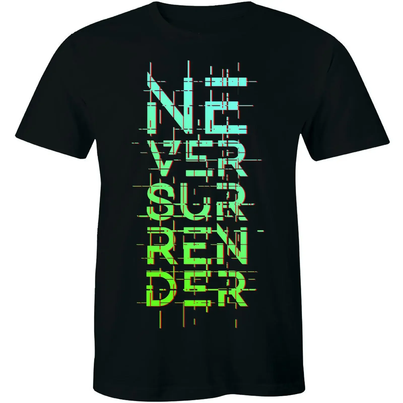 Never Surrender Typography T Shirt Motivational Quotes Men's vintage Washed Soft graphic Stylish Unisex homme designer clothes