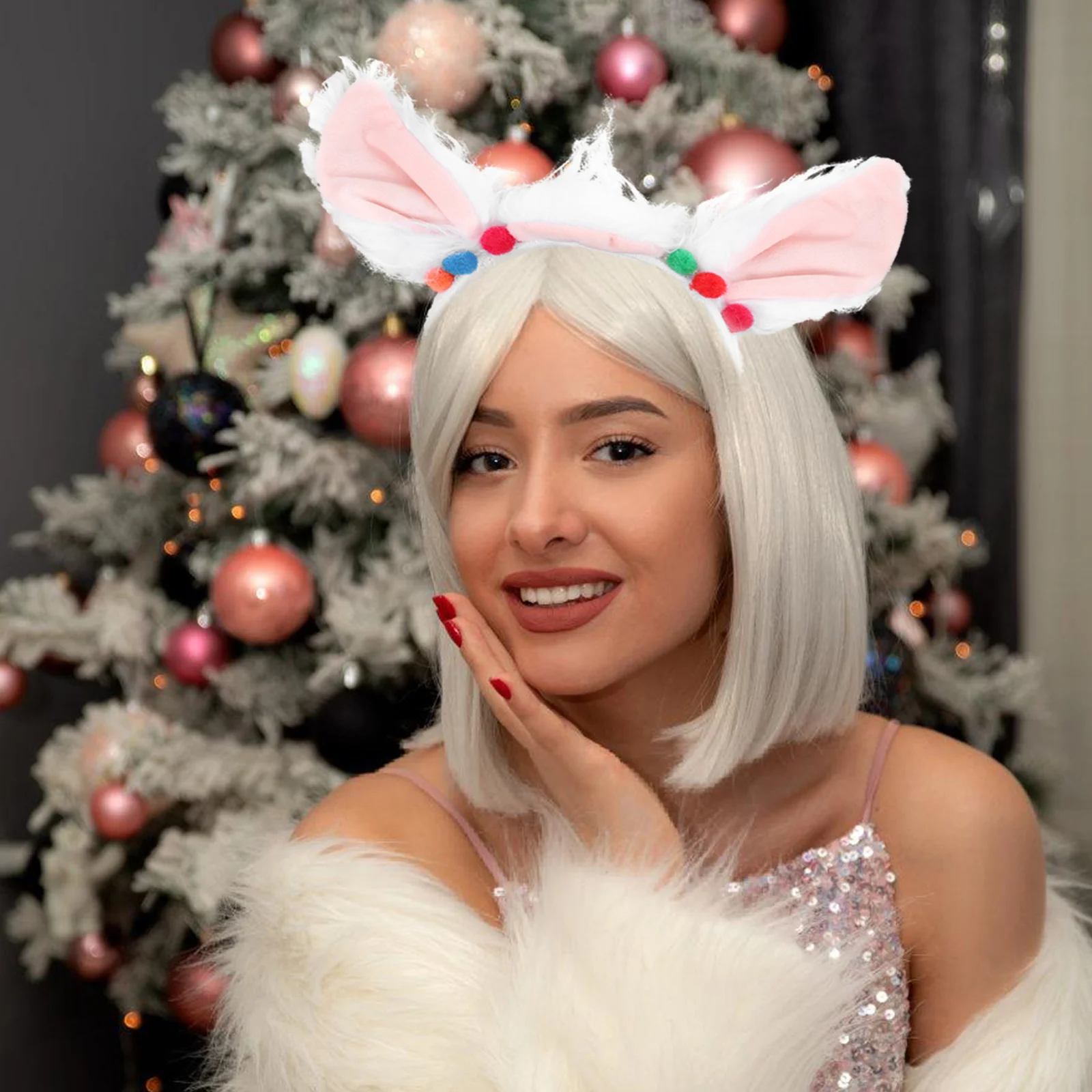 

Realistic Alpaca Animal Ears Lightweight Comfortable Fit For Halloween Cosplay Costume Party Accessories Adult Women Alpaca