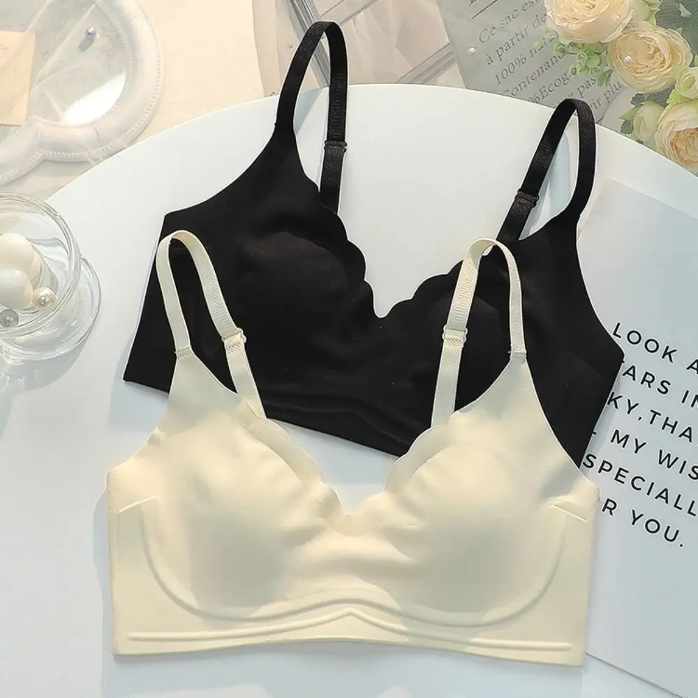Breathable Sweet Wireless Push Up Bra Anti-sagging Lingerie Seamless Deep V Bra Shockproof Thin Underwear Women Gifts