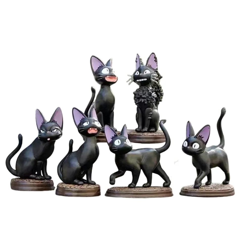6 teile/satz Cartoon Schwarze Katze Jiji Gigi Figur PVC Action Spielzeug Puppe Modell Set Schwarze Katze Hayao Miyazaki Figur Spielzeug kinder geburtstag geschenk