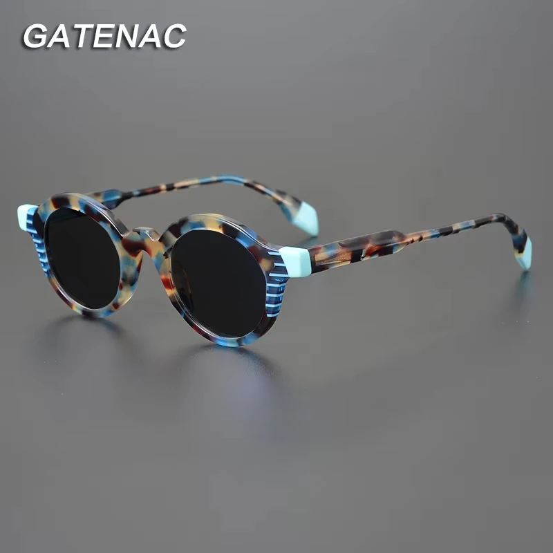 Handmade Polarized Acetate Sunglasses Women 2024 New Splicing Retro Designer UV400 Sunglasses Men Quality Luxury Brand Eyewear