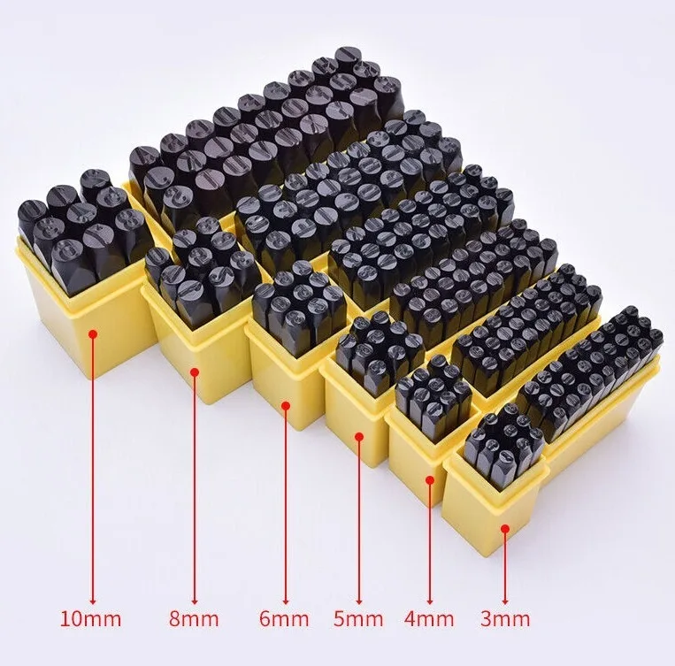 US Stock 36pcs Letter & Number Stamp Punch Set Hardened Steel Metal 6mm 8mm 10mm