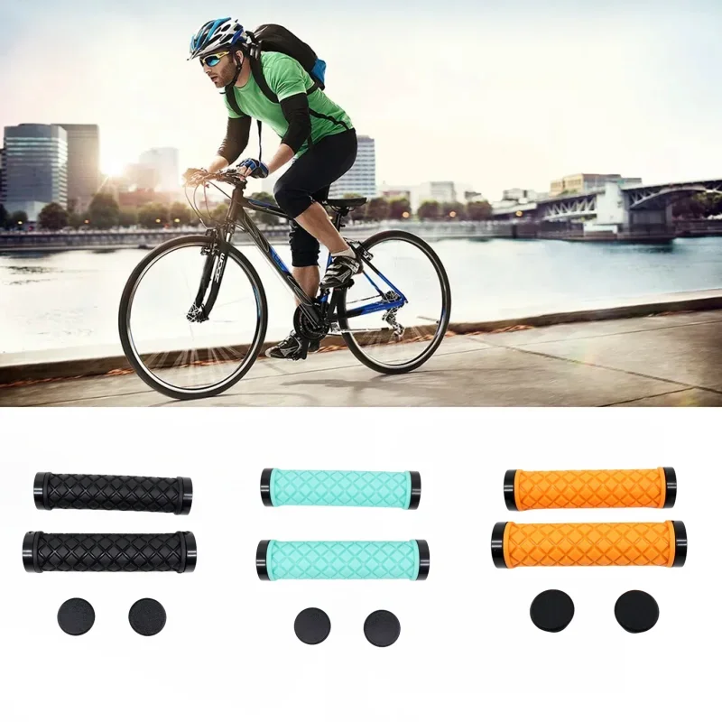 Bicycle Handle Bar Grips MTB Mountain Bike Soft Single-sided Locking Handlebar Cover Plug Rubber Non-slip Cycling