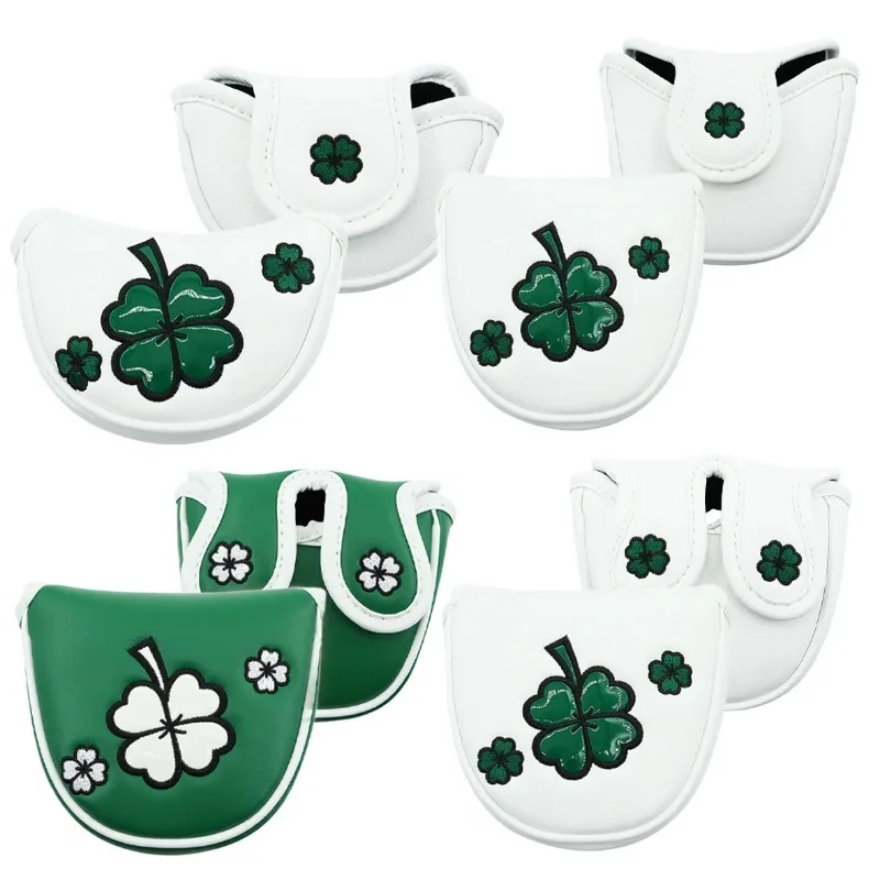 

Golf Putter Head Cover Clover Pattern Protective Golf Club Cover for Mallet Putter
