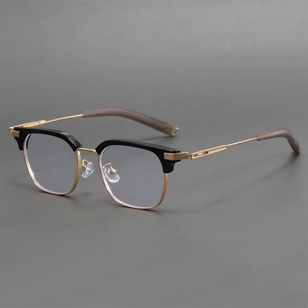 

INS New Retro Handsome Men's Anti Blue Light Glasses Frame Fashion Trend Men's Half Frame Business Flat Light Mirror