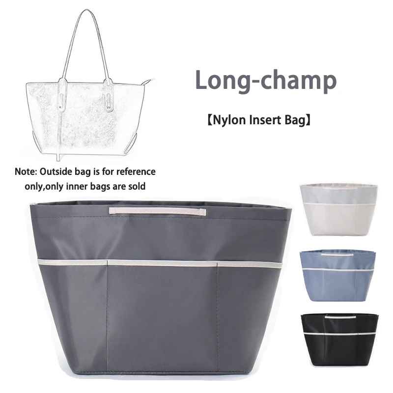 EverToner For Long-champ Luxury Liner Soft Nylon Insert Organizer Bag Women's Makeup Handbag Travel Inner Purse Cosmetic Storage