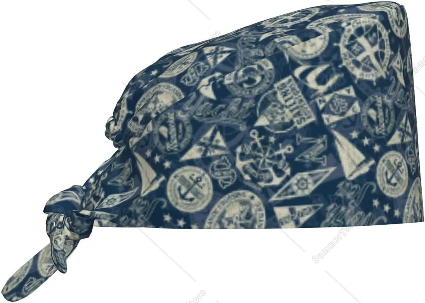 Nautical Style Print Unisex Scrub Cap - Supersoft Lining, Lightweight, Breathable No-Slip Scrub Cap For Men & Women