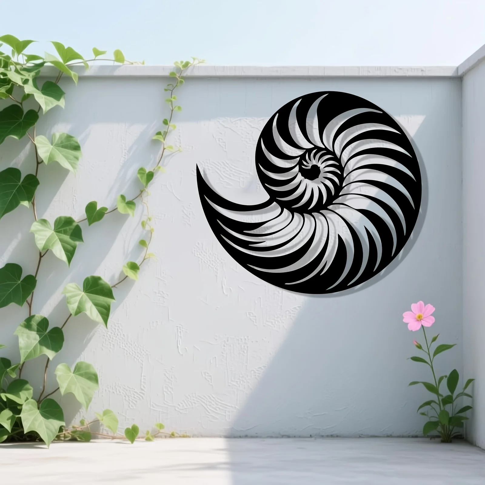 Nautilus Shell Iron Wall Art Detailed Metal Sculpture Coastal Decor Bathroom Garden Housewarming Anniversary Gift