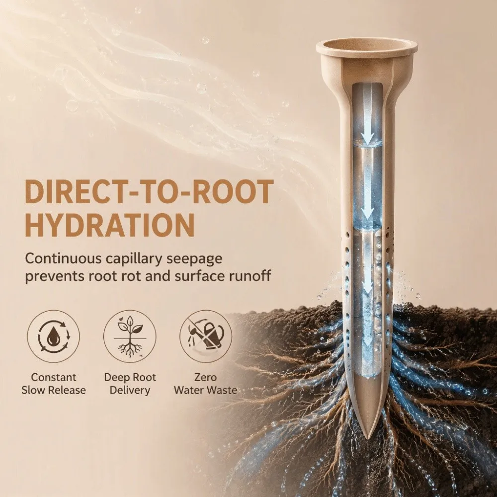 4pcs Automatic Plant Irrigation Funnel Wear-resistant Uniform Seepage Self Watering Spikes Effort-saving Handmade