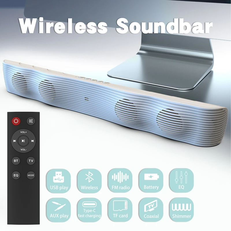 Home Theater Sound Bar WIFI Portable Wireless Bluetooth Speakers Column Stereo Bass FM Radio USB Subwoofer for Computer TV Phon