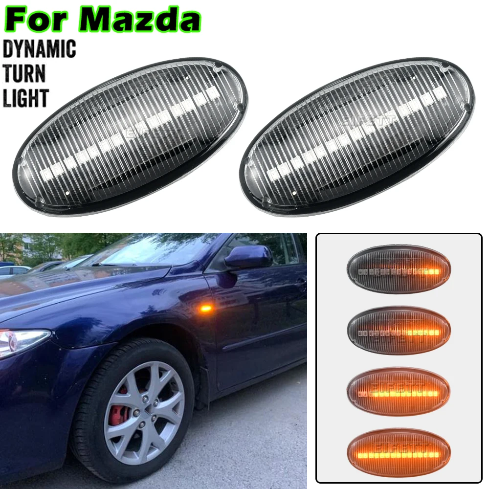 

Светодиодные динамические боковые маркеры для Mazda 3 (BK) 2003-2009, поворотный сигнал