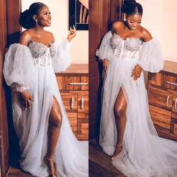 Lace Wedding Robe Customized Maxi Bathrobe Lingerie Women Gowns Pajamas Photo Shoot Birthday Bride Wed Fluffy Party Sleepwear