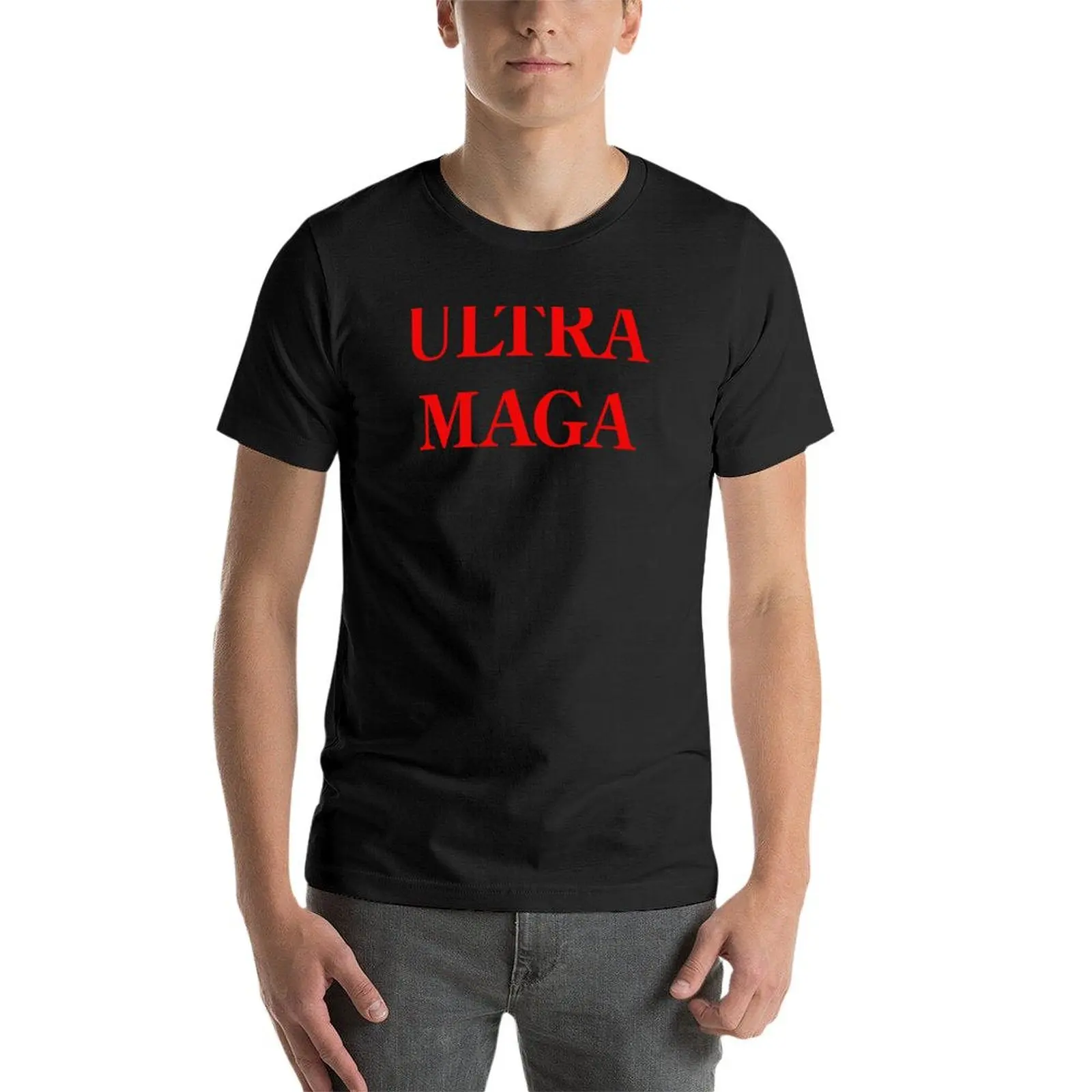 Copy of Ultra MAGA (Red Text) T-Shirt vintage clothes Aesthetic clothing Short sleeve tee men