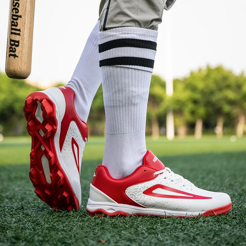 Chaussures de Baseball pour Enfant et Homme, Baskets en Cuir, de Grande Taille, pour l'Extérieur, Antidérapantes, Respirantes, avec Pointes d'Entraînement, Softball, Nouvelle Collection