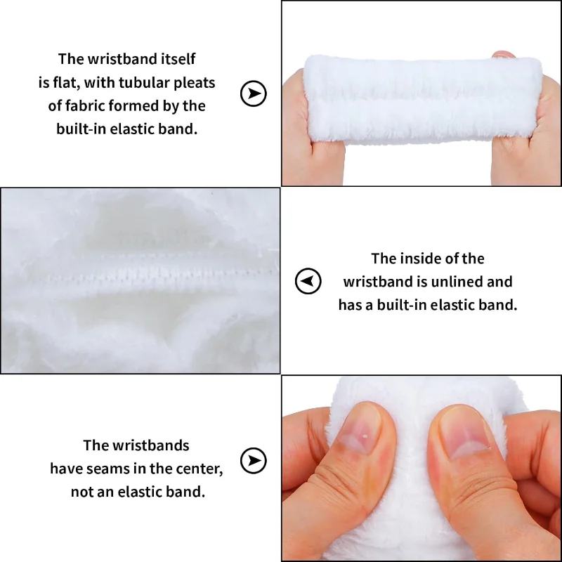 A Pair of Bathroom Oversleeve Wrist Band Reusable Moisture Proof Sleeve Wrist Protector Face Washing Absorbent Wrist Sweatband