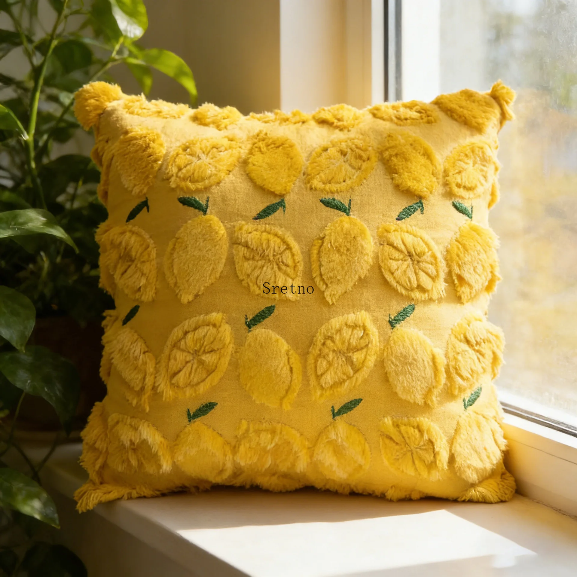 New Quilted Pumpkin Throw Pillow 3D Lemon Embroidered Cushions Halloween & Thanksgiving Sofa Decorative Cushion, Cozy Home Decor