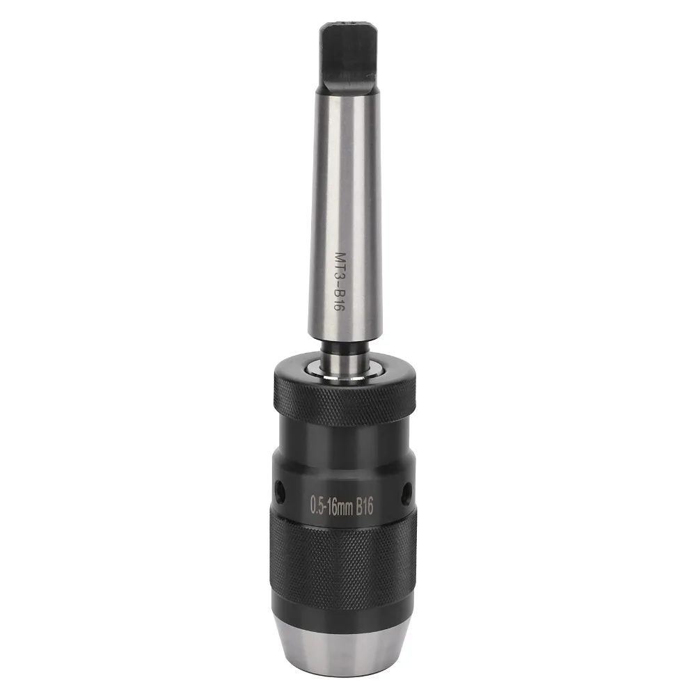 Taper Morse Taper MT3 Keyless Drill Chuck B16 0.5 16mm Tapered Mandrel MK3 Quick Release Drill Chuck Tool Chuck Milling Machine
