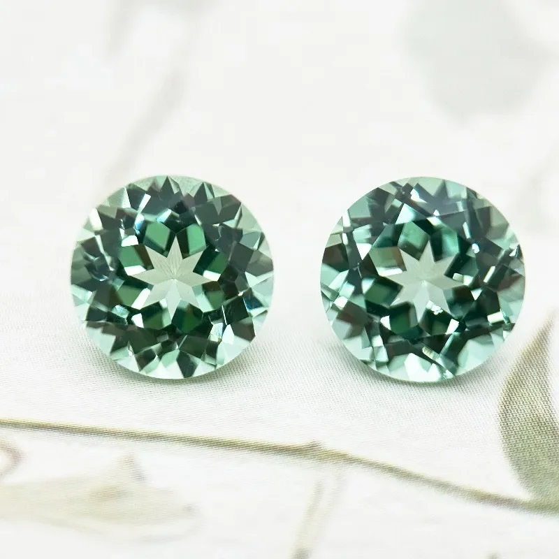 

A-Lab Grown Sapphire Round Shape Green Color Charm Beads for Diy Jewelry Making Ring Selectable AGL Certificate