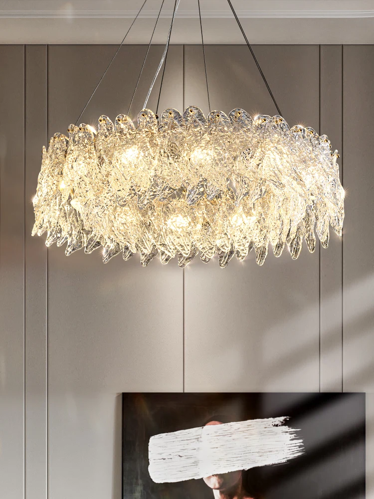 

luxury Glass Crystal Lamp Chandelier For Living Room Decoration Dining Designer Bedroom Post-modern Simple Lamps Pendant Lights