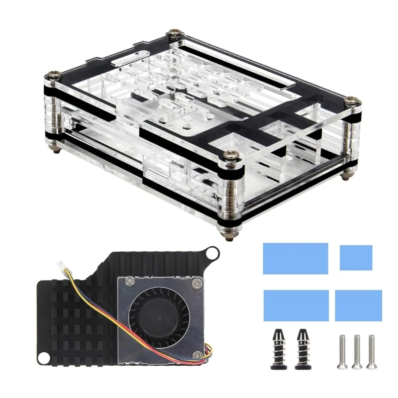 

20CB Housing Case with Cooling Fan Suitable for RPI 5 Preserved GPIO and Main Ports