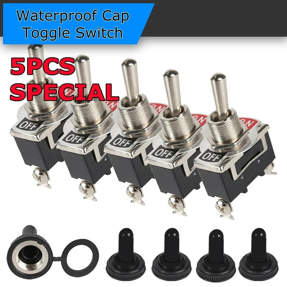 

5 шт. для тумблера ВКЛ/ВЫКЛ сверхмощный 15А 250 В SPST 2 клеммы 2 контакта водонепроницаемый металлический переключатель для автомобилей и морских пехотинцев