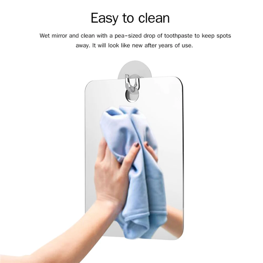 1PC Acrylic Man Anti Fog Shaving Mirror Home Bathroom Portable Waterproof Makeup Mirror Travel Accessories With Wall Suction