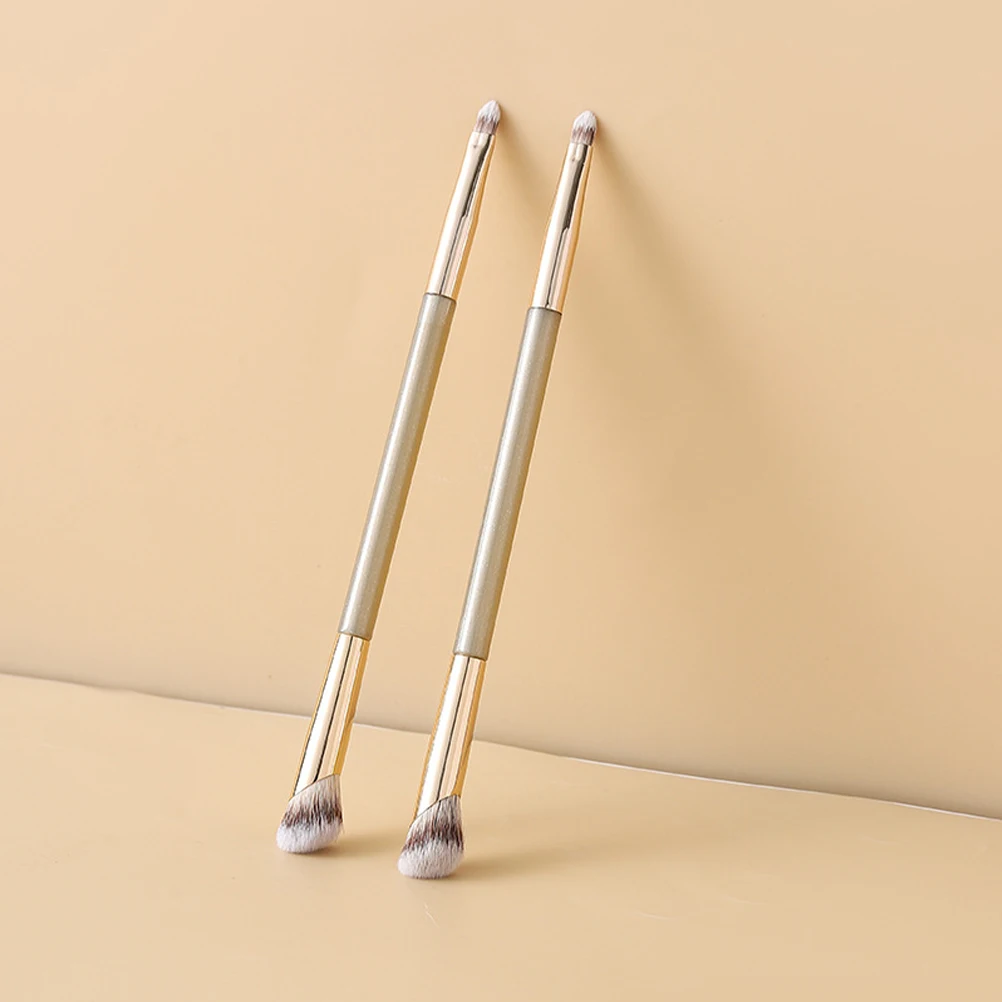 4 pçs pincéis de maquiagem dupla face para corretivo contorno sobrancelha líquido pó creme fundação mistura blush pincéis