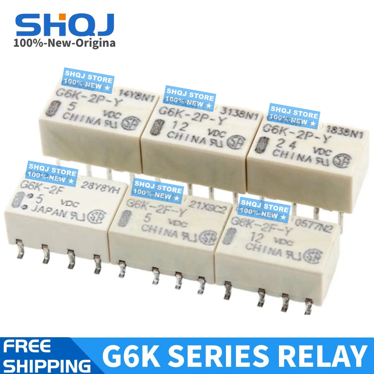 SHQJ STORE 100%-NEW 20PCS G6K-2F-Y G6K-2P-Y 5VDC 12VDC 24VDC 3VDC 4.5VDC G6K SERIES 100%-new-original relay