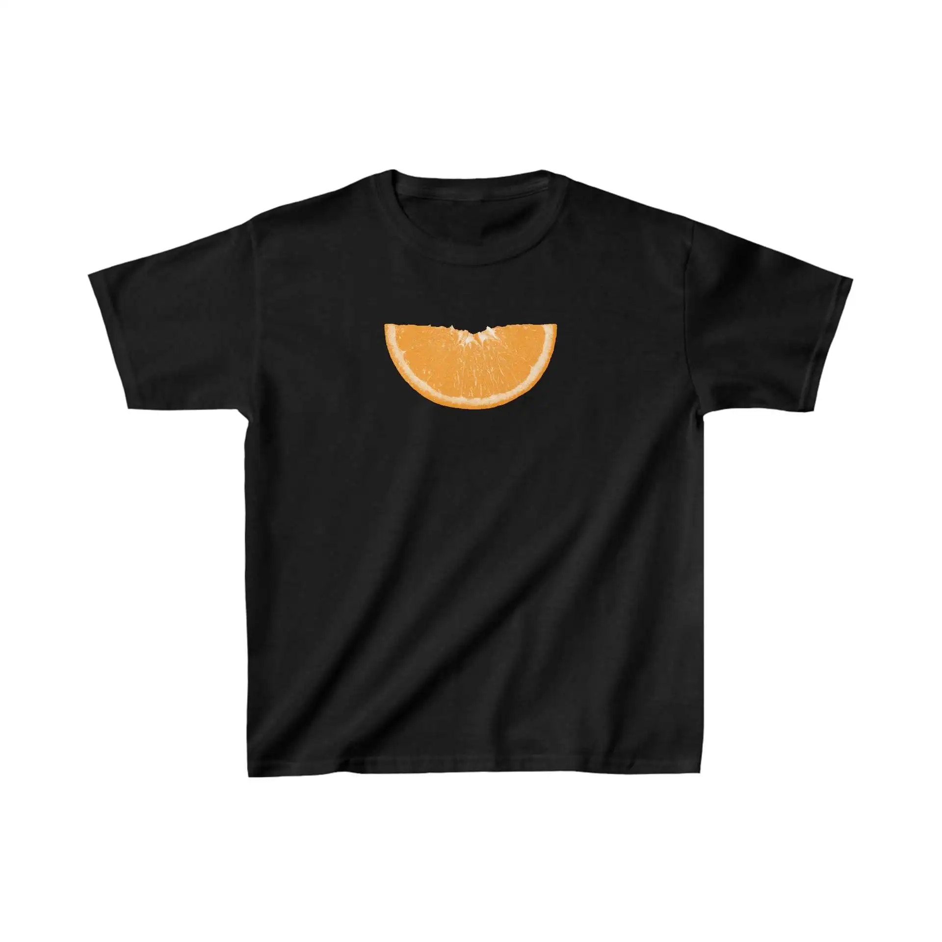 

Short sleeved loose fruit printed women's T-shirt made of cotton with design sense and multiple colors to choose from