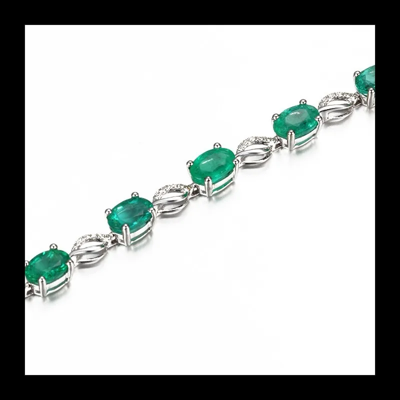 سلسلة كنز الألوان من Zhenrong، سوار الزمرد الإبداعي، فضي الزمرد، قطعة واحدة #1