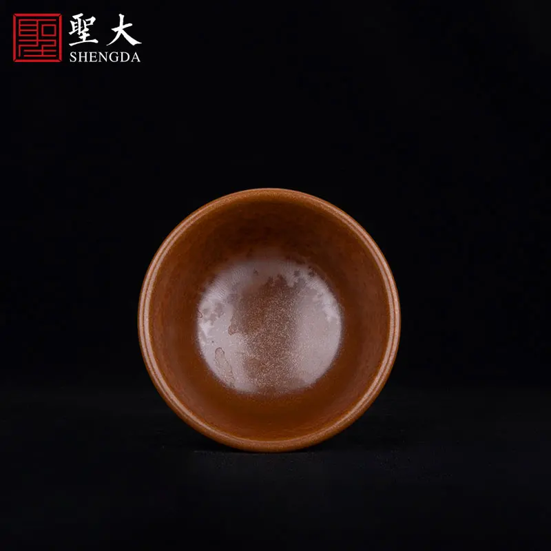 |hand cup first glaze kiln metal wood master cup jingdezhen all handmade ceramic tea set sample tea cup single cup