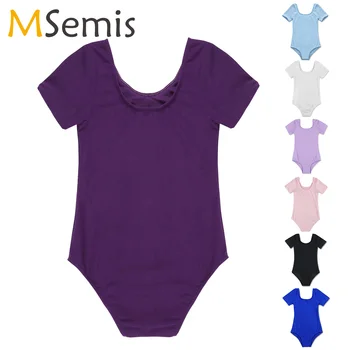 MSemis yürümeye başlayan kızlar jimnastik Leotard bale mayoları elbise dans giyim siyah mor mayoları pamuk bebek tulumu dans için