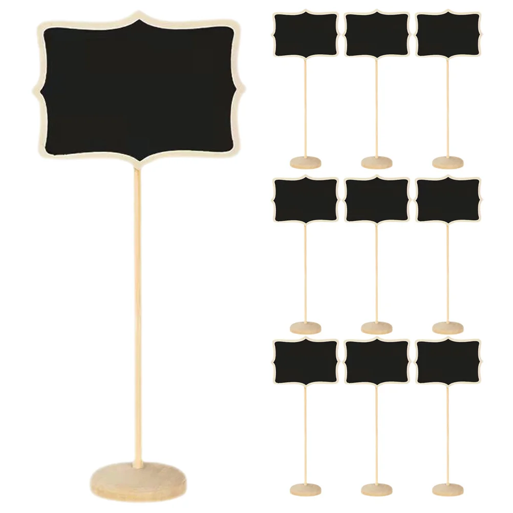 10Pcs Mini Message Boards Small Wooden Chalkboards Erasable Signs for Wedding Party Table Home Office Decoration