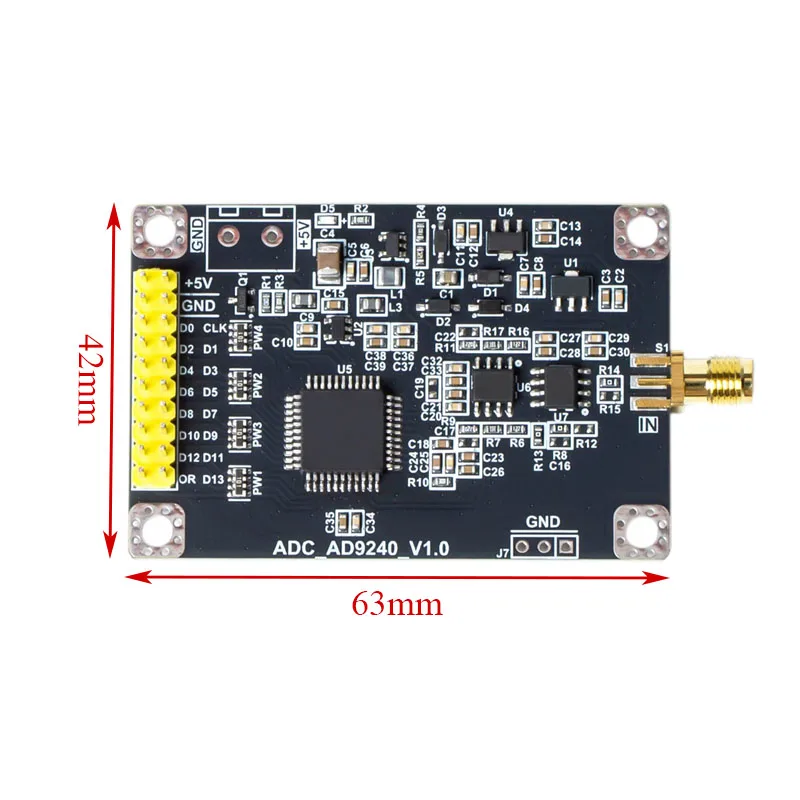 14-Bit 10MSPS ADC Module AD9240 ±10V Input High-Speed Data Acquisition Board Waveform Capture for Sensor Signal Processing