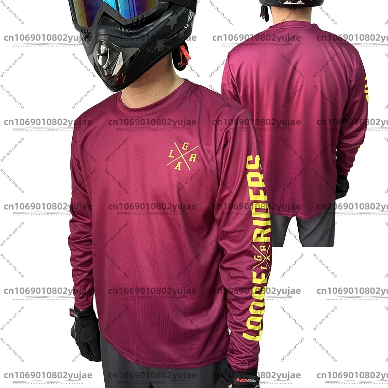 

Real shot of loose rider jersey men's motorcycle riding suit long sleeve sun protection breathable fast drying shirt