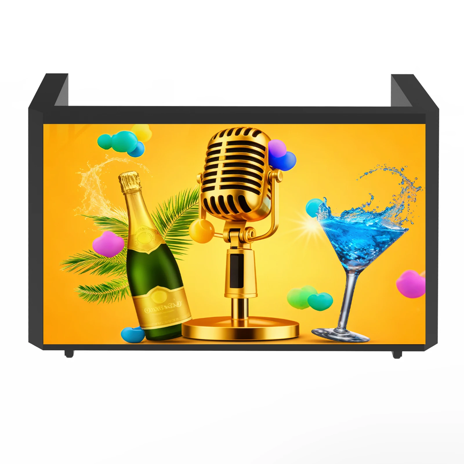High Brightness 6FT LED Video Wall DJ Booth, Portable Standing   for DJ Event Wedding Club Party