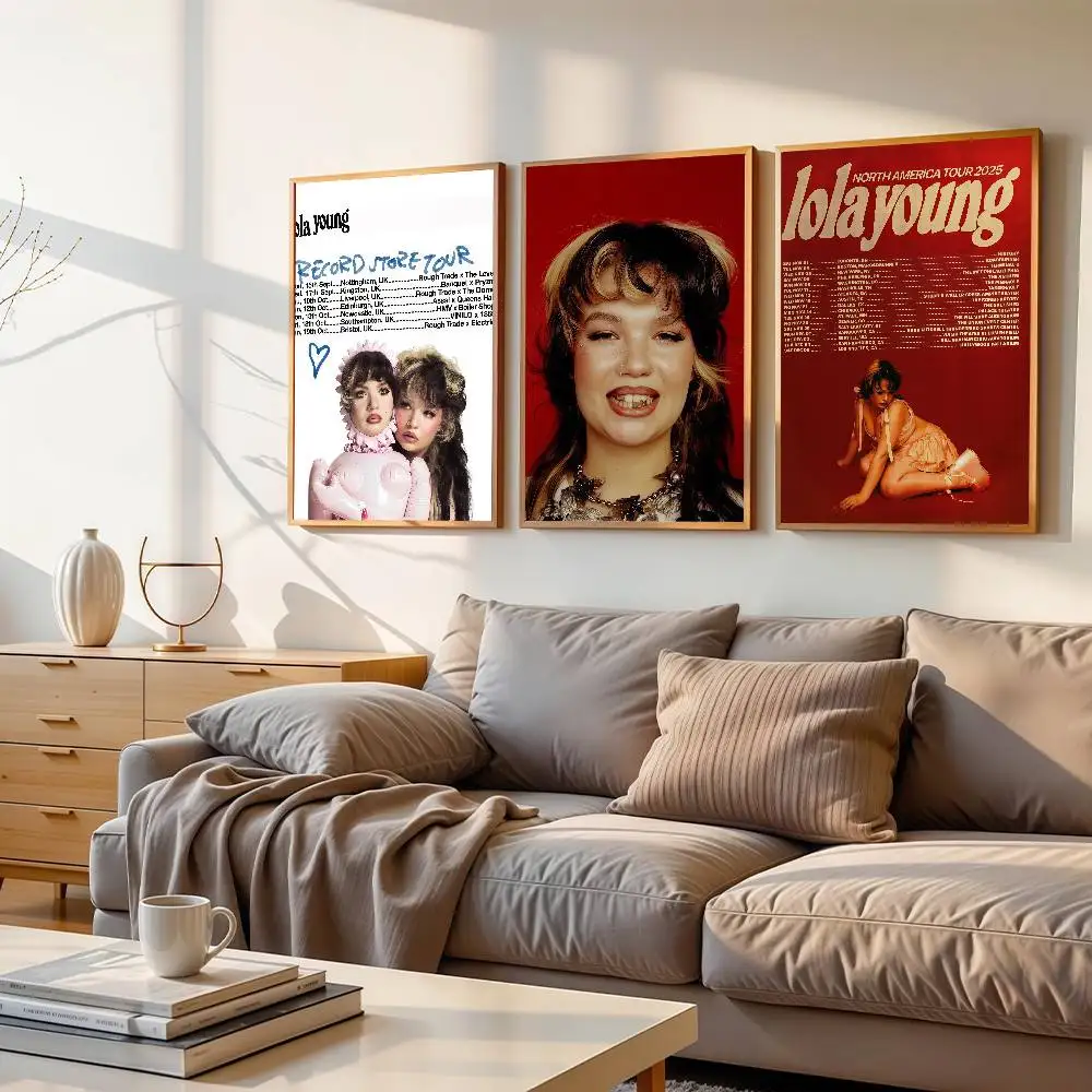 Póster del músico inglés Lola Young, adecuado para decoración de paredes, cafeterías, salas de estar, dormitorios