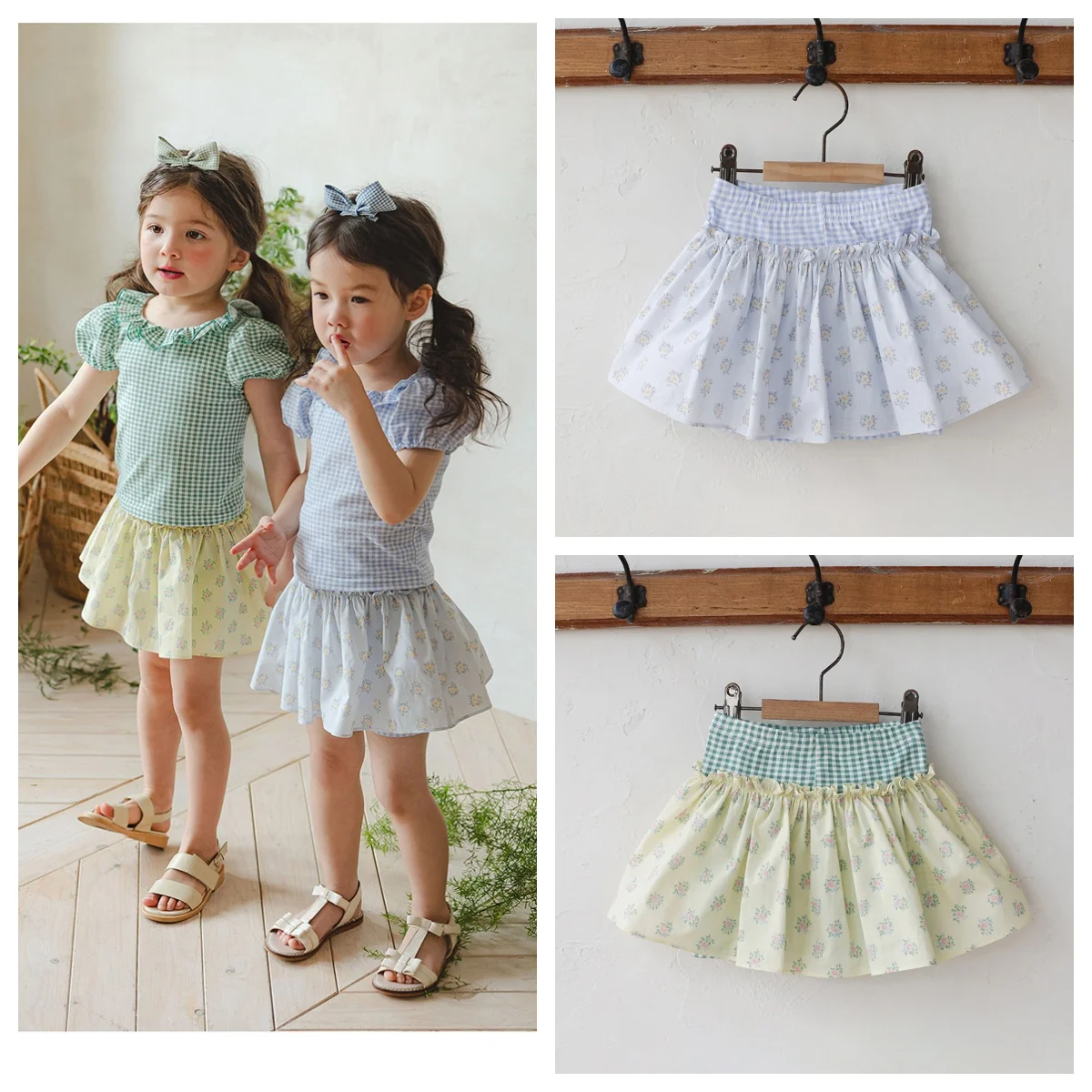 

Summer 2025 Children's Baby Girls' Bud Half Body Skirt Thin Cotton Sweet Floral Patchwork Lace Princess Short Skirt