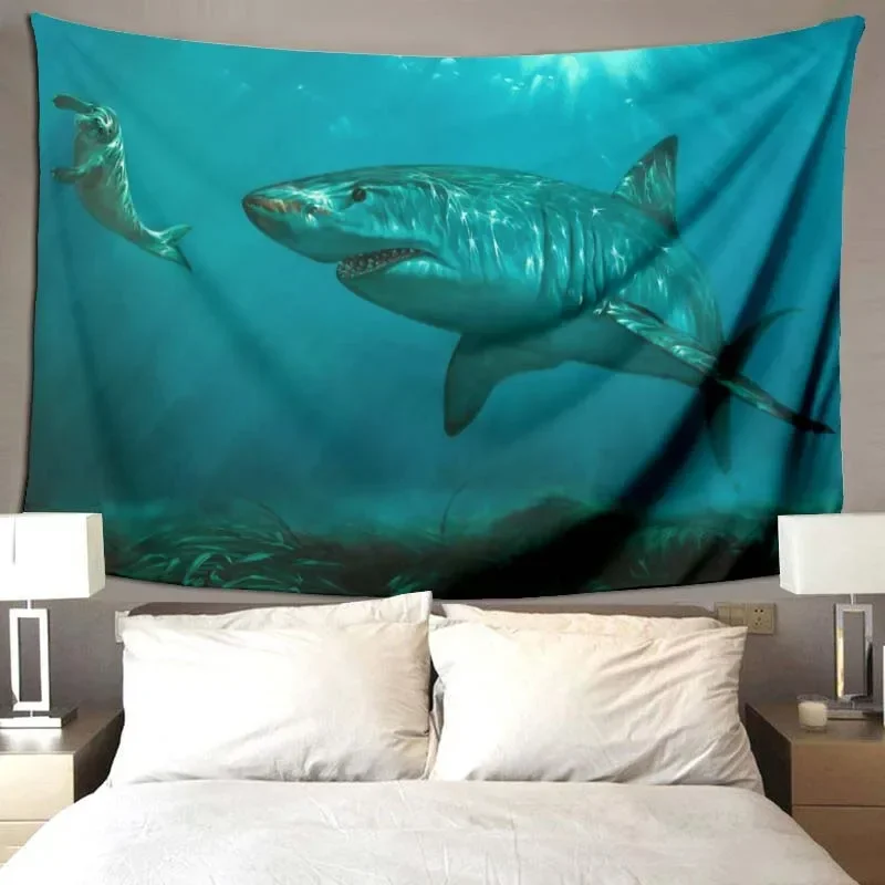 3D shark pattern blanket living room sofa housewares children bedroom bed soft comfortable blanket beautiful birthday present