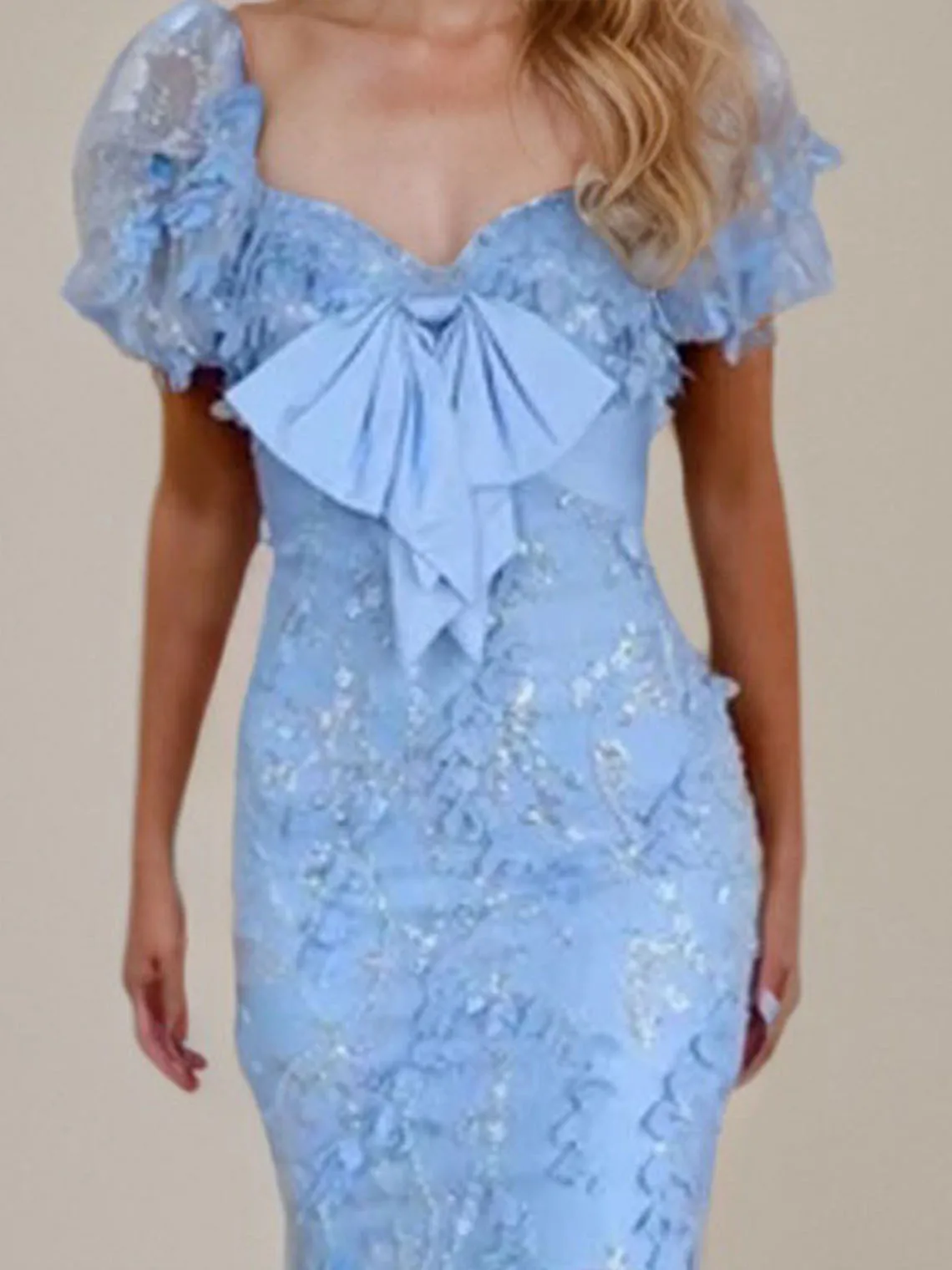 Gaun Malam Putri Duyung Elegan Fashion Gaun Prom Applique Tulle Simpul Pita Lengan Pendek Leher Sayang 2025 Gratis Disesuaikan