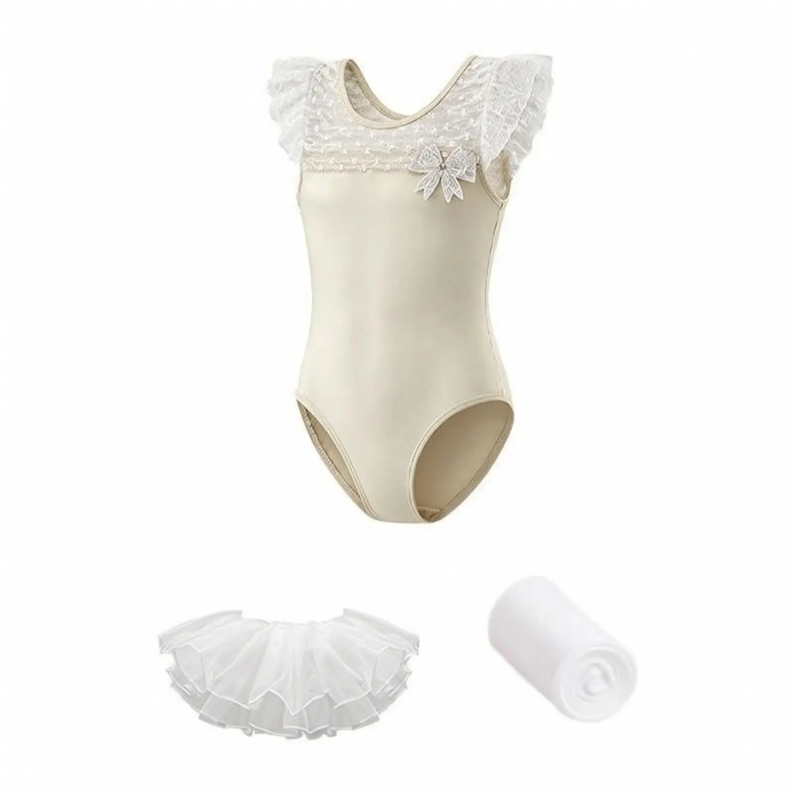 Young Dancer Leotard with Matching Skirt Tights for Ballet Exam Stage Performance