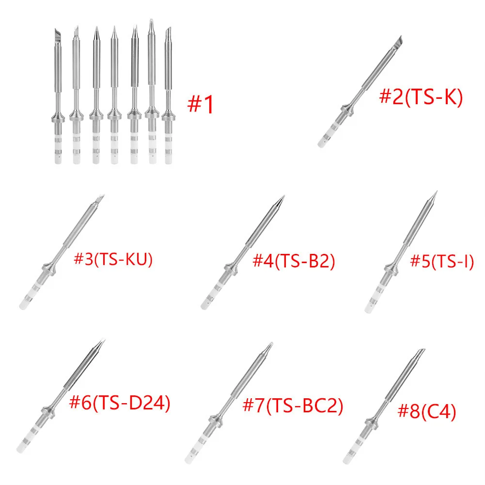 7 типов сменных мини-паяльников из нержавеющей стали, хорошая производительность нагрева, легкое использование для паяльника TS100