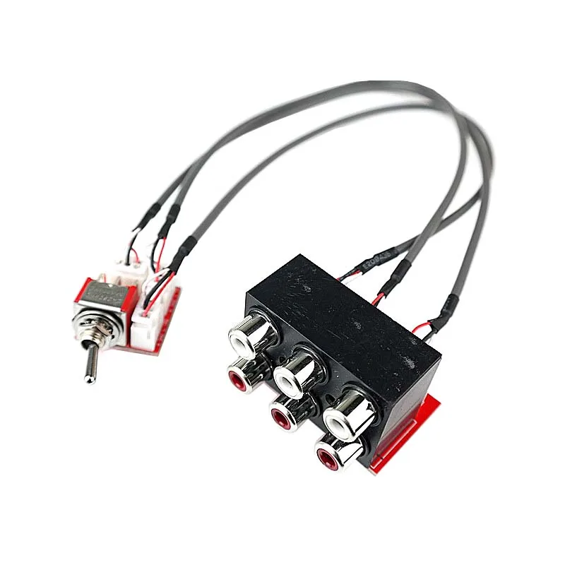 Lastest Two Ways Dual Channel Stereo RCA 1 in 2 Out  or 1 Out 2 in AV Audio  Signal Source Select Switching Board + Cable