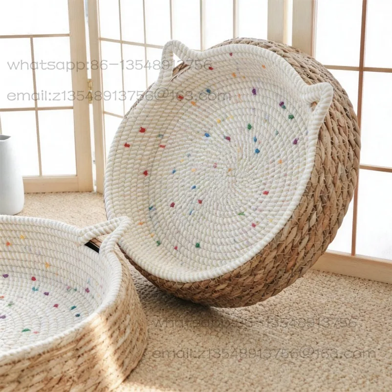 Cat scratching board, rattan woven cat bed, all-season universal, wear-resistant, not prone to shedding