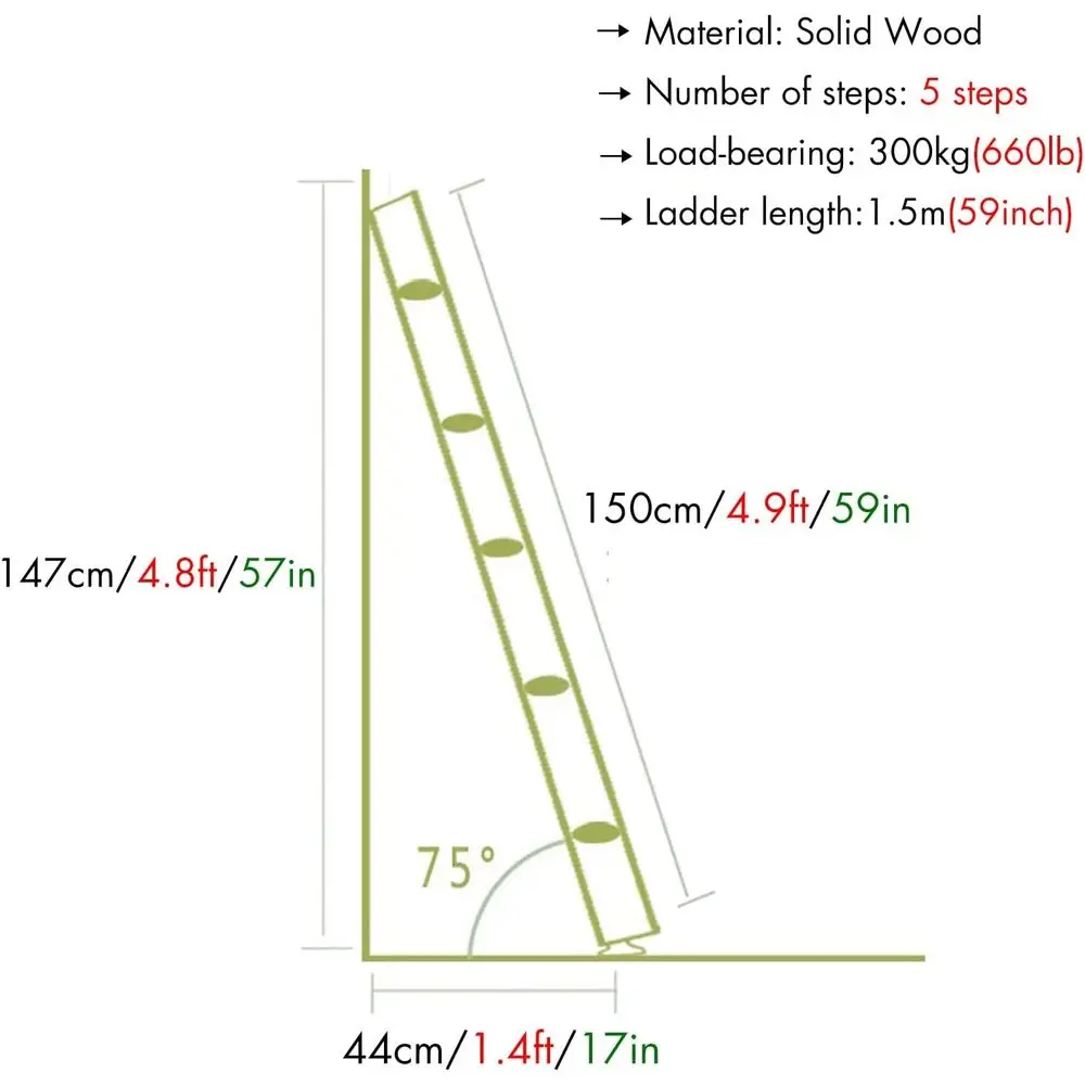 سلم سرير خشبي بطابقين قابل للتعديل مع خطوات مبطنة للأطفال وكبار السن والمعاقين، مثالي للمساكن والتصميم التركيز على السلامة