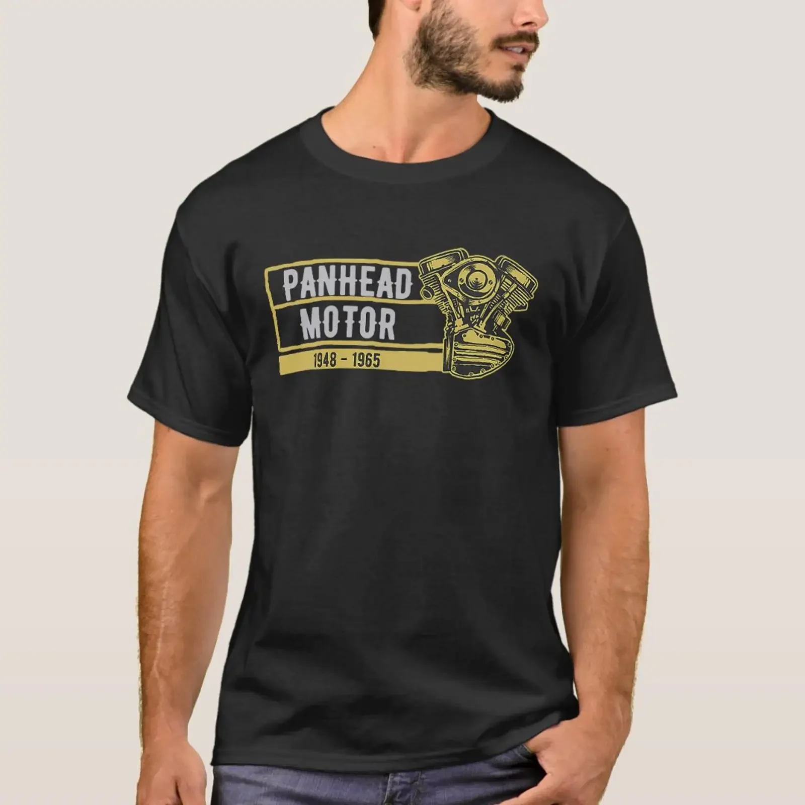 Panhead Motor 1948 1965 Motorcycles Oldschool Chop T Shirt vintage Washed Soft fashion Casual Stylish Versatile graphic