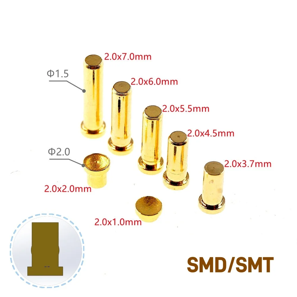 10/50 PCS Pogo Pin Anschlüsse Hohe Strom Kupfer Säule Drehmaschine Teile Sonde Leitfähigen Ziel Pad Weibliche Terminal Quadratische Form – Detail 1