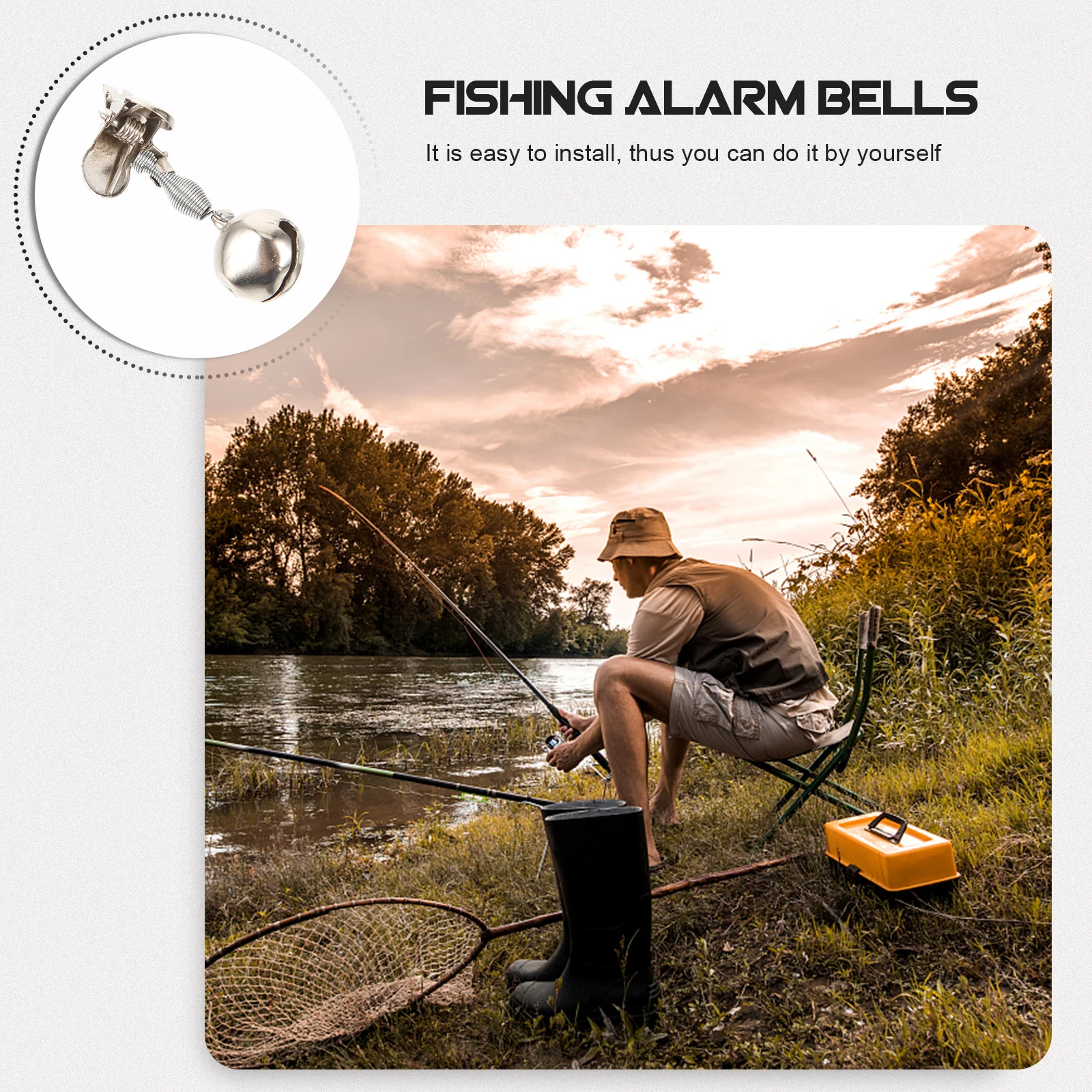 

10pcs Fishing Metal Bells Silver Outdoor Rod Fishing Rod Alarm Alarms Accessories Bite Indicators for Trip Alerts