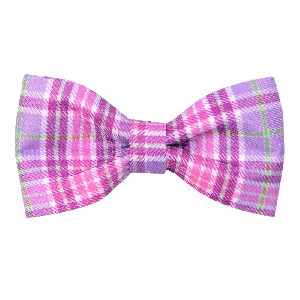 50/100pcs Spring Plaid Style Dog Bowtie Removable Dog Bows Dog Collar Accessories Pets Grooming Accessories Dog Supplies