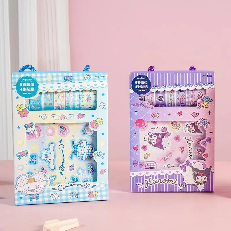 

Genuine Sanrio Hand Acount Stickers Gift Set Cartoon Kuromi Melody DIY Guka Decoration Tape Sticker Kids Toys